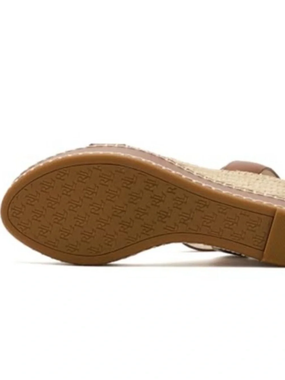 Lauren Ralph Lauren Brown Leather Ankle-Strap Espadrille Wedge